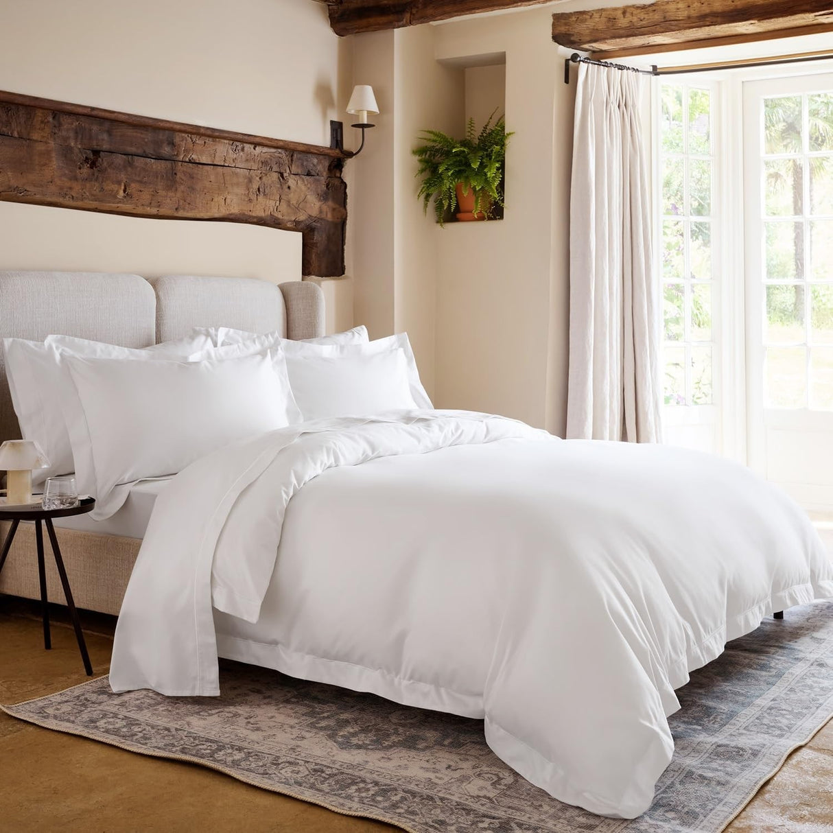 Christy Premium Soft Cotton Sateen 500TC White Duvet Cover Set - King Size