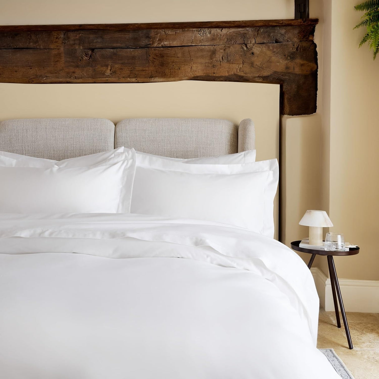 Christy Premium Soft Cotton Sateen 500TC White Duvet Cover Set - King Size