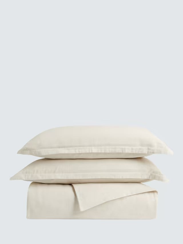Christy Flannel Marl Brushed Cotton Super King Plain Duvet Cover Set - Oat
