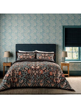 Morris & Co. Olive and Rose Floral Cotton Duvet Cover Set - Multi - King
