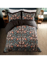 Morris & Co. Olive and Rose Floral Cotton Duvet Cover Set - Multi - King