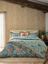 Morris & Co Cornflower 200TC Cotton Percale Duvet Cover Set King Size Multi