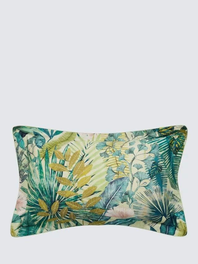 Harlequin Floreana Cotton Sateen Duvet Cover Set - Fig Leaf Coral - Double