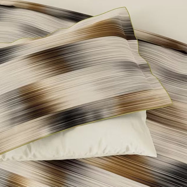Harlequin Oscillation Striped Charcoal/Multi Cotton Duvet Cover Set - King