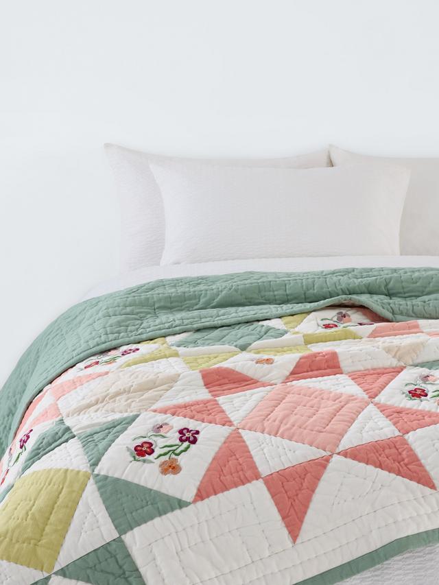 John Lewis x Anine Cecilie Iversen Pansy Quilted Bedspread 220 x 220cm Multi