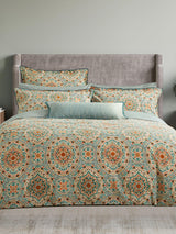 Bedeck of Belfast Addison Cotton Reversible King Duvet Cover Set - Gold Teal