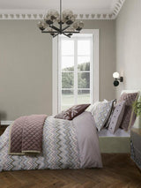 Bedeck of Belfast Claudia Geometric Foral Double Duvet Cover Set Pink/Green