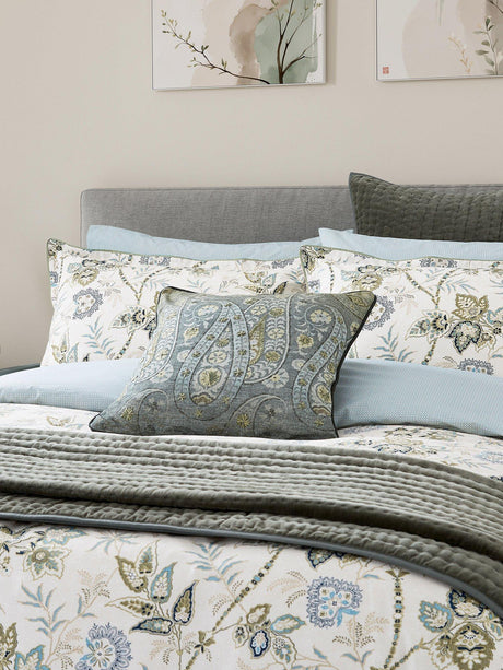 Bedeck of Belfast Emira Paisley Cotton Duvet Cover Set - Teal Green - King