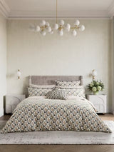 Bedeck of Belfast Harun Cotton 200TC Duvet Cover Set - King - Charcoal Tan