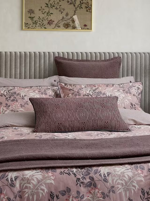Bedeck of Belfast Katara Cotton Duvet Cover Set - Pink Grey - Super King