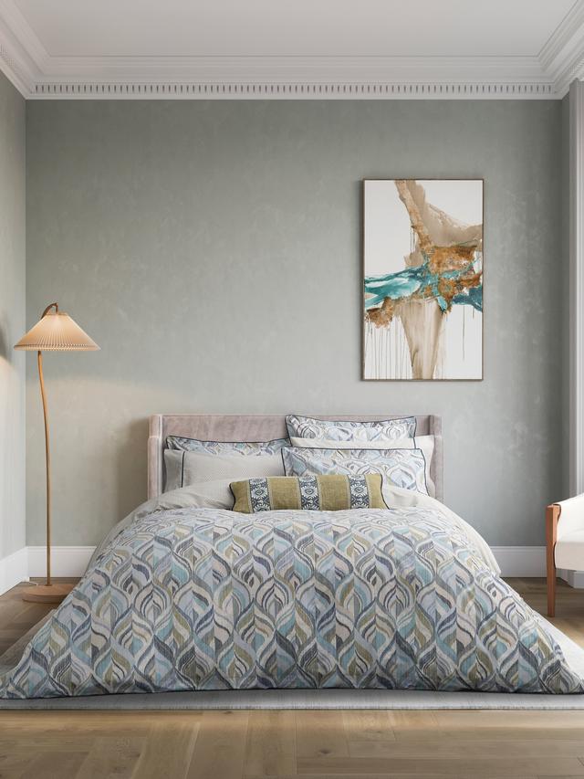 Bedeck of Belfast Rayanne Cotton Duvet Cover Set - Teal Green - King Size