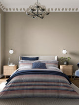 Bedeck of Belfast Stafford Duvet Cover Set Double 200 x 200cm - Navy Red