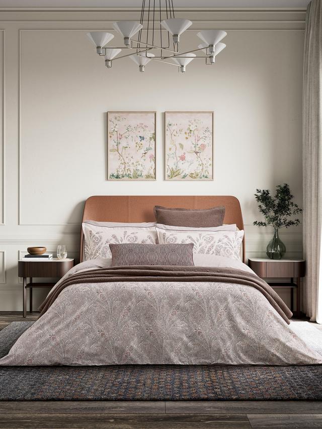 Bedeck of Belfast Umma Paisley Cotton Duvet Cover Set - Pink - King Size