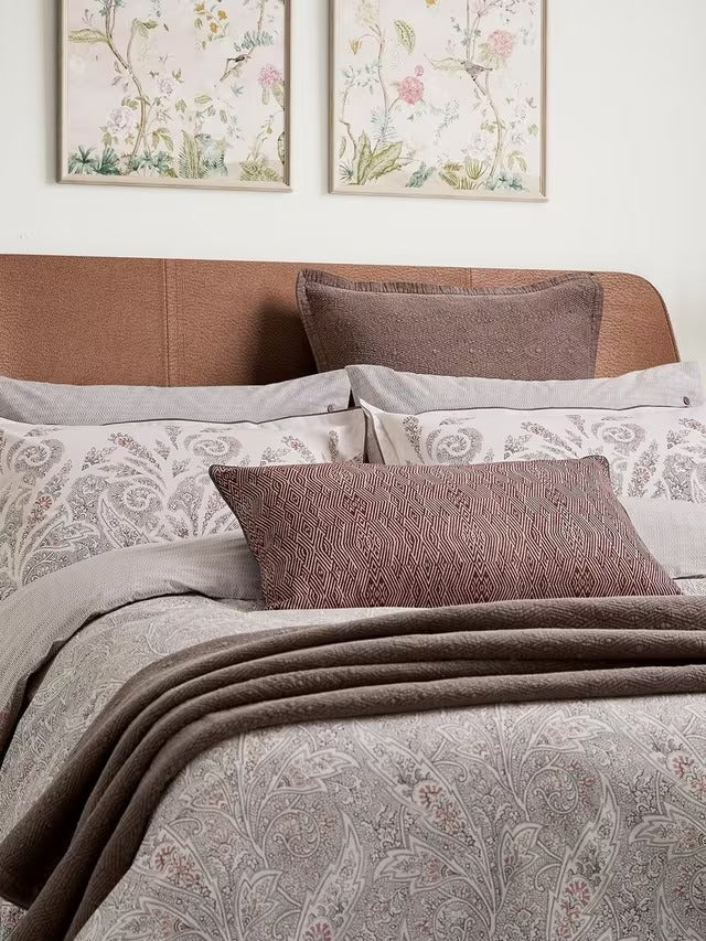 Bedeck of Belfast Umma Paisley Cotton Duvet Cover Set - Pink - Super King