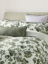 Bedeck of Belfast Yoko Cotton Floral Duvet Cover Set -  Green - Super King