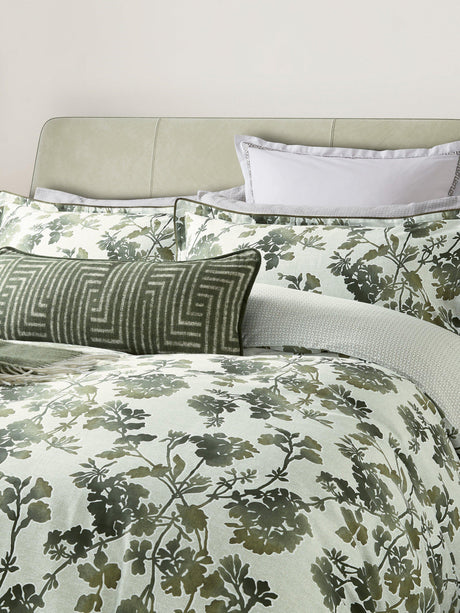 Bedeck of Belfast Yoko Cotton Floral Duvet Cover Set -  Green - Super King