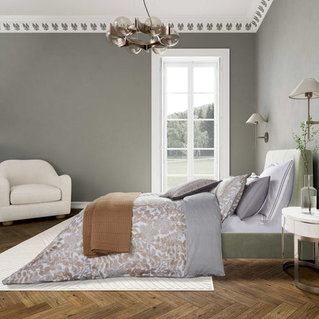 Bedeck of Belfast Zenda Double Duvet Cover Set Cotton Sateen - Charcoal Tan