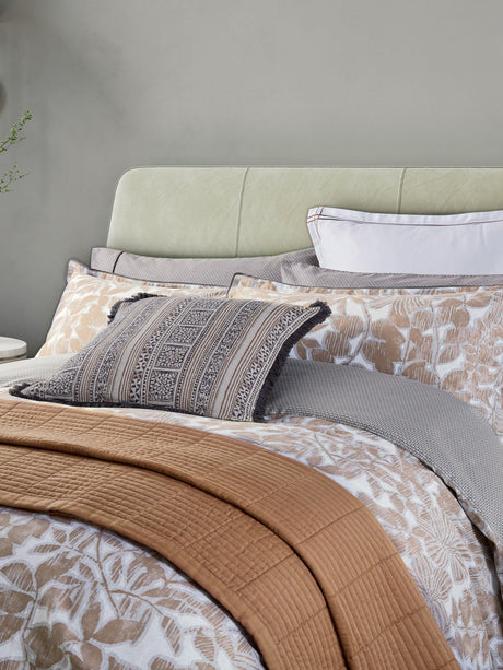 Bedeck of Belfast Zenda Super King Duvet Cover Set 220 x 260cm Charcoal Tan