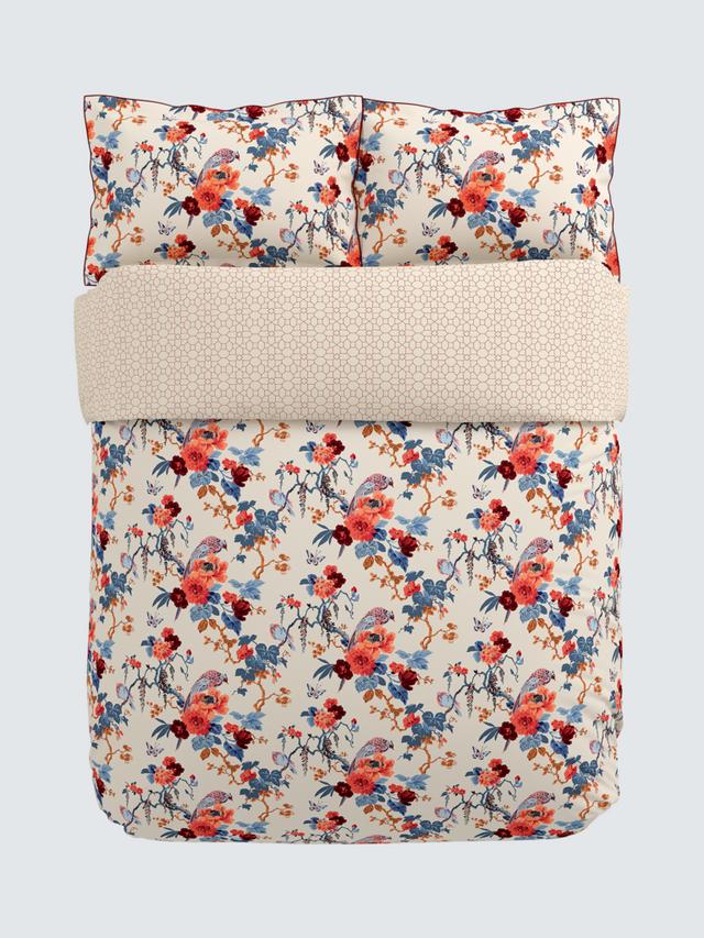 V&A Chinoiserie Floral Cotton Duvet Cover Set - Blue/Multi - Super King