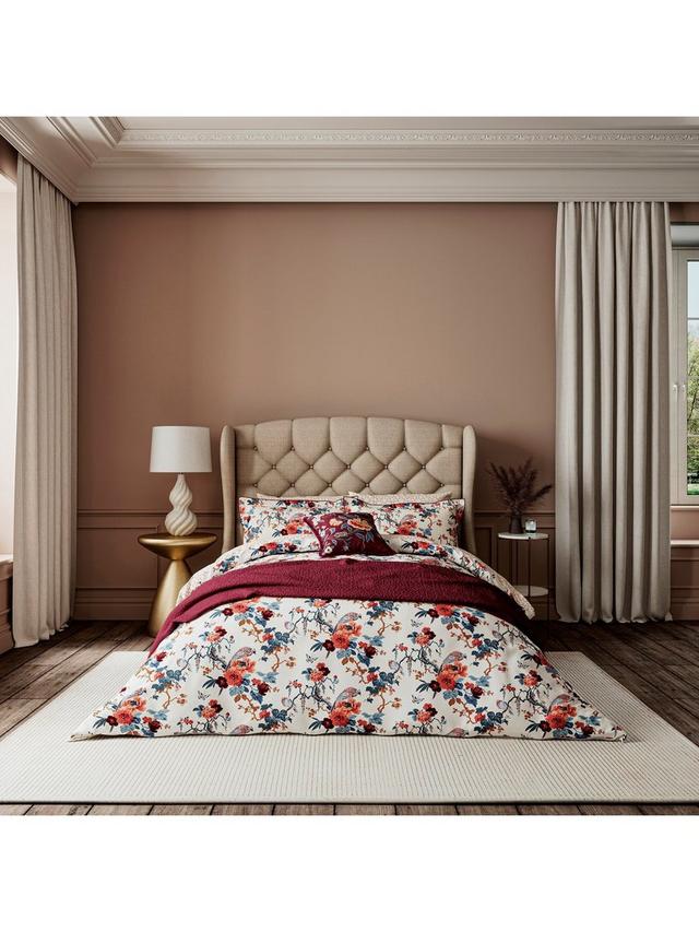 V&A Chinoiserie Floral Cotton Duvet Cover Set - Blue/Multi - Super King