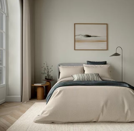 Bedeck of Belfast Emmy Cotton Percale King Size Duvet Cover Set - Mink - Kazoop 