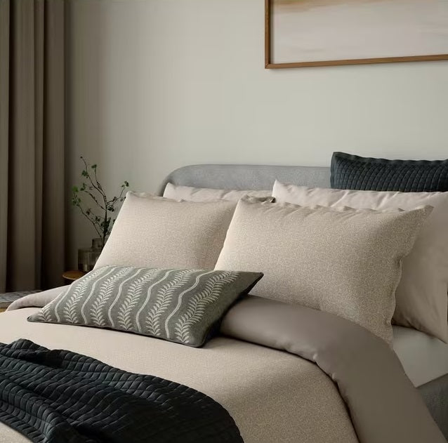 Bedeck of Belfast Emmy Cotton Percale King Size Duvet Cover Set - Mink - Kazoop 