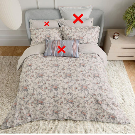 Bedeck of Belfast Estelle Floral Cotton Double Duvet Cover Set - Light Pink