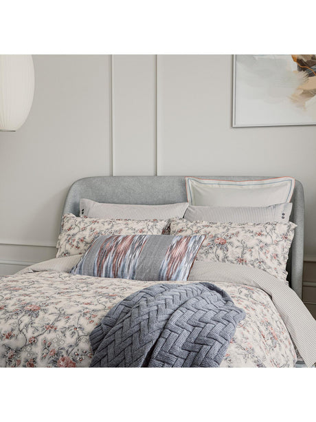 Bedeck of Belfast Estelle Floral Cotton Double Duvet Cover Set - Light Pink