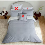 Bedeck of Belfast Mallory Navy Check Cotton Duvet Cover Set - King Size