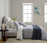 Bedeck of Belfast Mallory Navy Check Cotton Duvet Cover Set - King Size