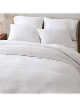 West Elm Cotton Blend Matelasse Lyocell Duvet Cover - White - Super King