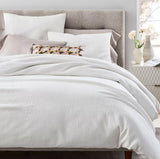 West Elm Cotton Blend Matelasse Lyocell Duvet Cover - White - Super King