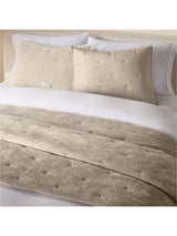 West Elm Striated Chenille Bedspread  - Taupe - Super King 274 x 234cm
