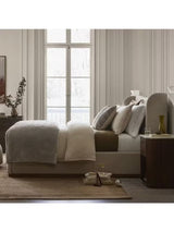 West Elm Striated Chenille Bedspread  - Taupe - Super King 274 x 234cm