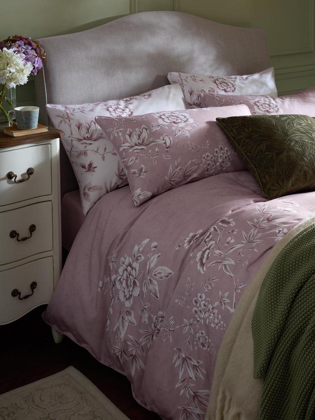 Laura Ashley Rowsham Floral Garden 220TC Cotton Duvet Cover Set King - Blush