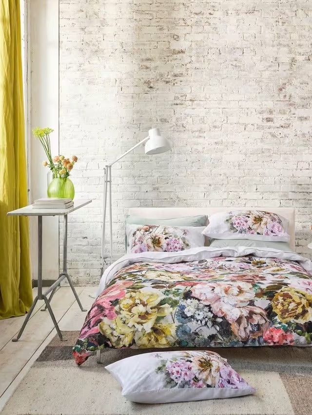 Designers Guild Grandiflora 250TC Cotton Duvet Cover Set - Rose - Super King