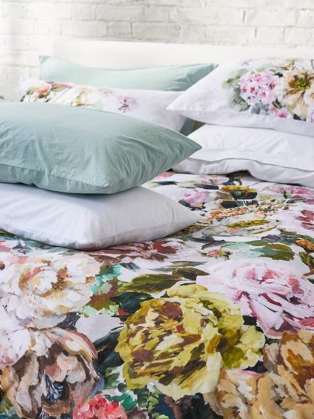 Designers Guild Grandiflora 250TC Cotton Duvet Cover Set - Rose - Super King