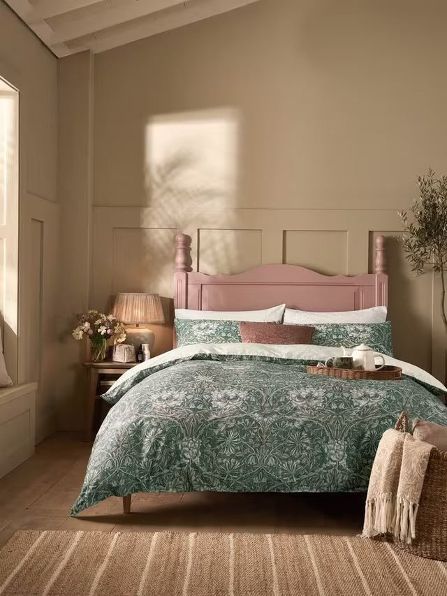 William Morris Honeysuckle & Tulip Reversible Duvet Cover Set - Multi - King