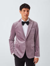 John Lewis Men's Slim Fit Single Breasted Velvet Blazer - Purple Dove - 36R