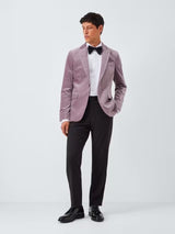 John Lewis Men's Slim Fit Single Breasted Velvet Blazer - Purple Dove - 36R