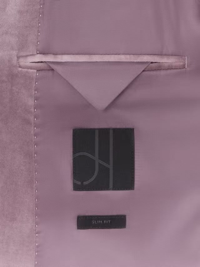 John Lewis Men's Slim Fit Single Breasted Velvet Blazer - Purple Dove - 36R