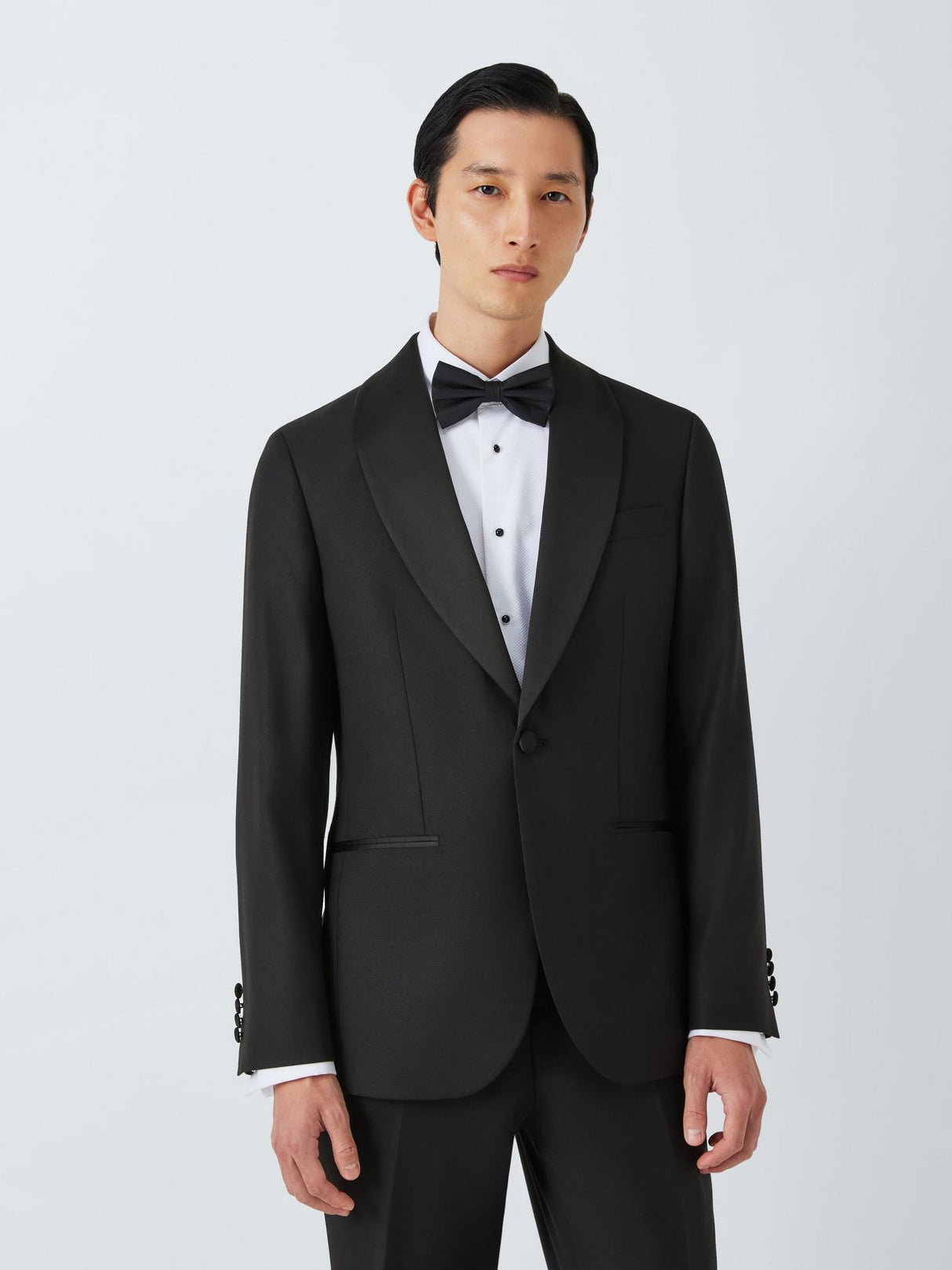 John Lewis Basket Weave Regular Fit Shawl Collar Dinner Jacket - Black - 42R