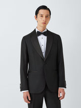 John Lewis Basket Weave Regular Fit Shawl Collar Dinner Jacket - Black - 42R