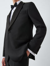 John Lewis Basket Weave Regular Fit Shawl Collar Dinner Jacket - Black - 42R