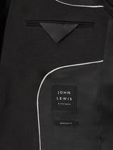 John Lewis Basket Weave Regular Fit Shawl Collar Dinner Jacket - Black - 42R