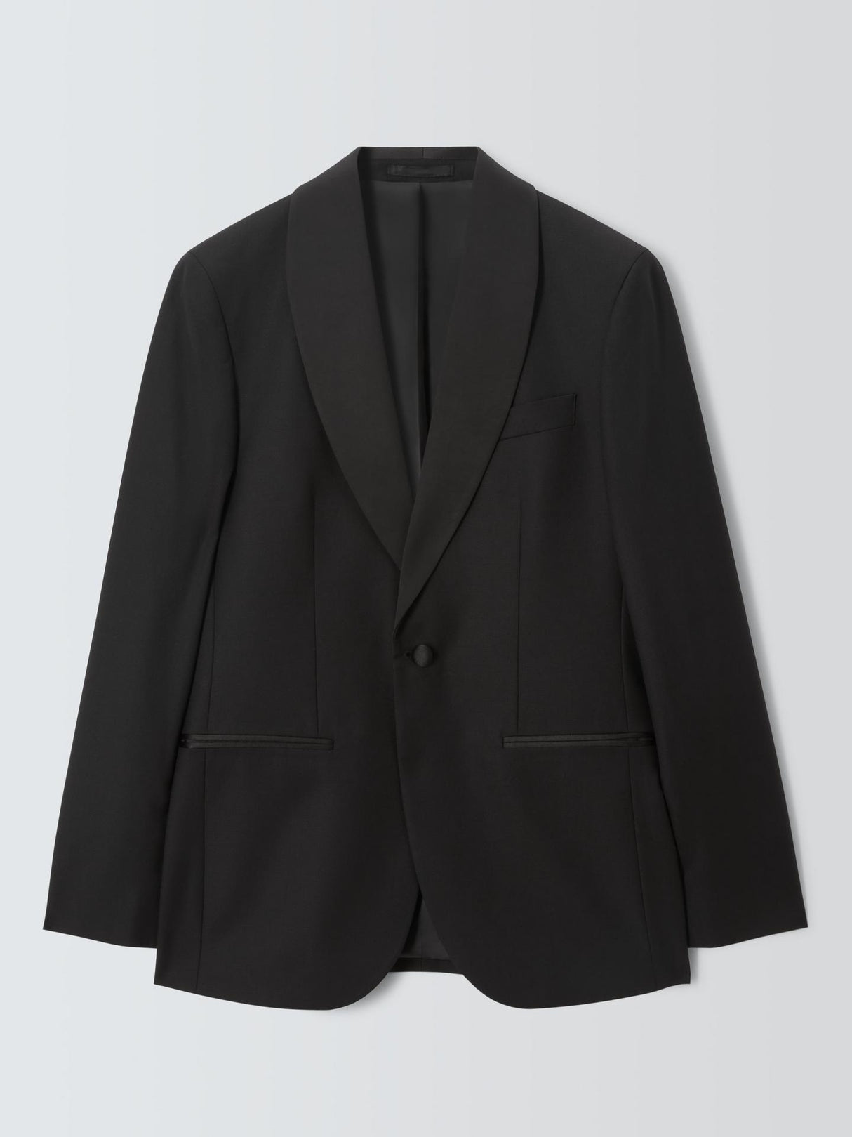 John Lewis Basket Weave Regular Fit Shawl Collar Dinner Jacket - Black - 42R