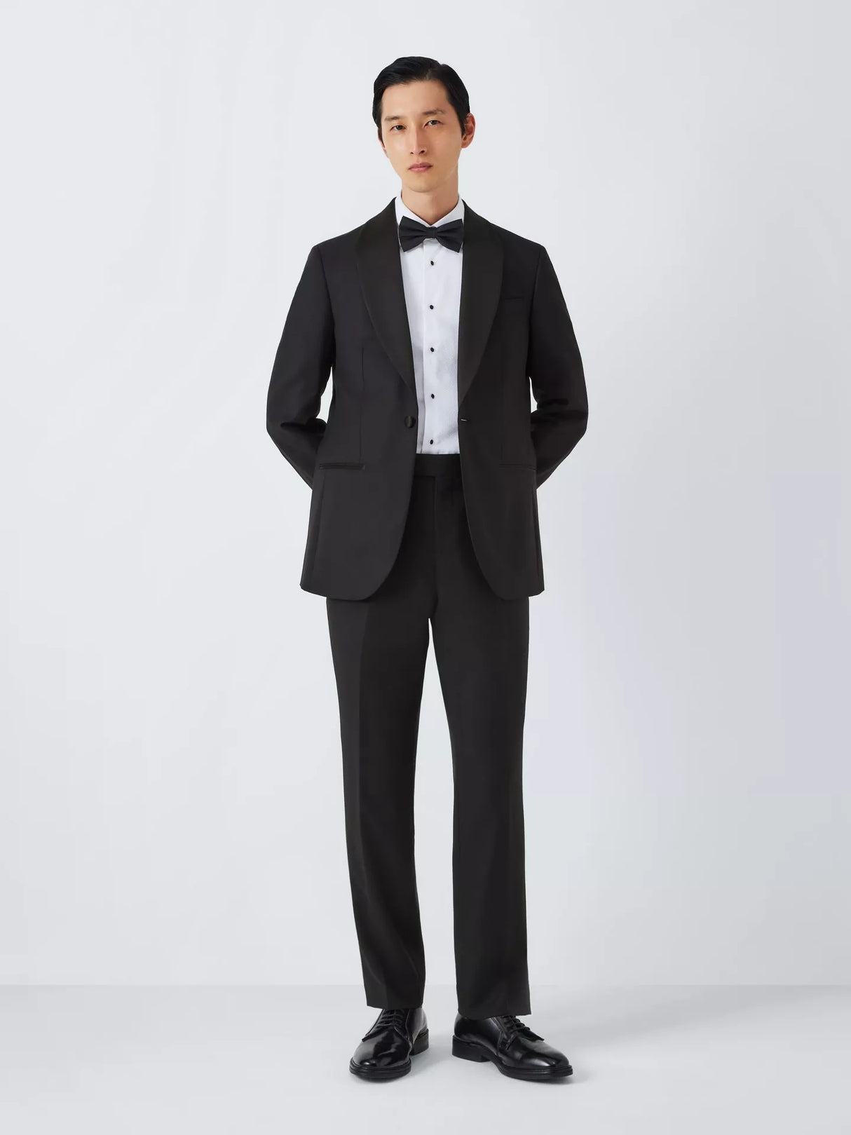 John Lewis Men's Black Basket Weave Regular Shawl Collar Dinner Jacket - 46S