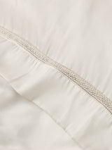 John Lewis Soft Silky Garda Lattice Stitch Cotton King Duvet Cover - Almond