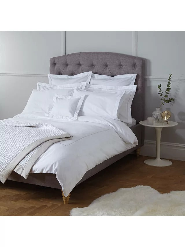 John Lewis Crisp and Fresh Harlow Egyptian Cotton Duvet Cover King - White - Kazoop 