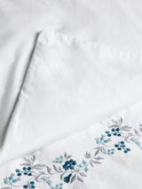 John Lewis Highbury Washed Cotton Floral White Duvet Cover - King Size